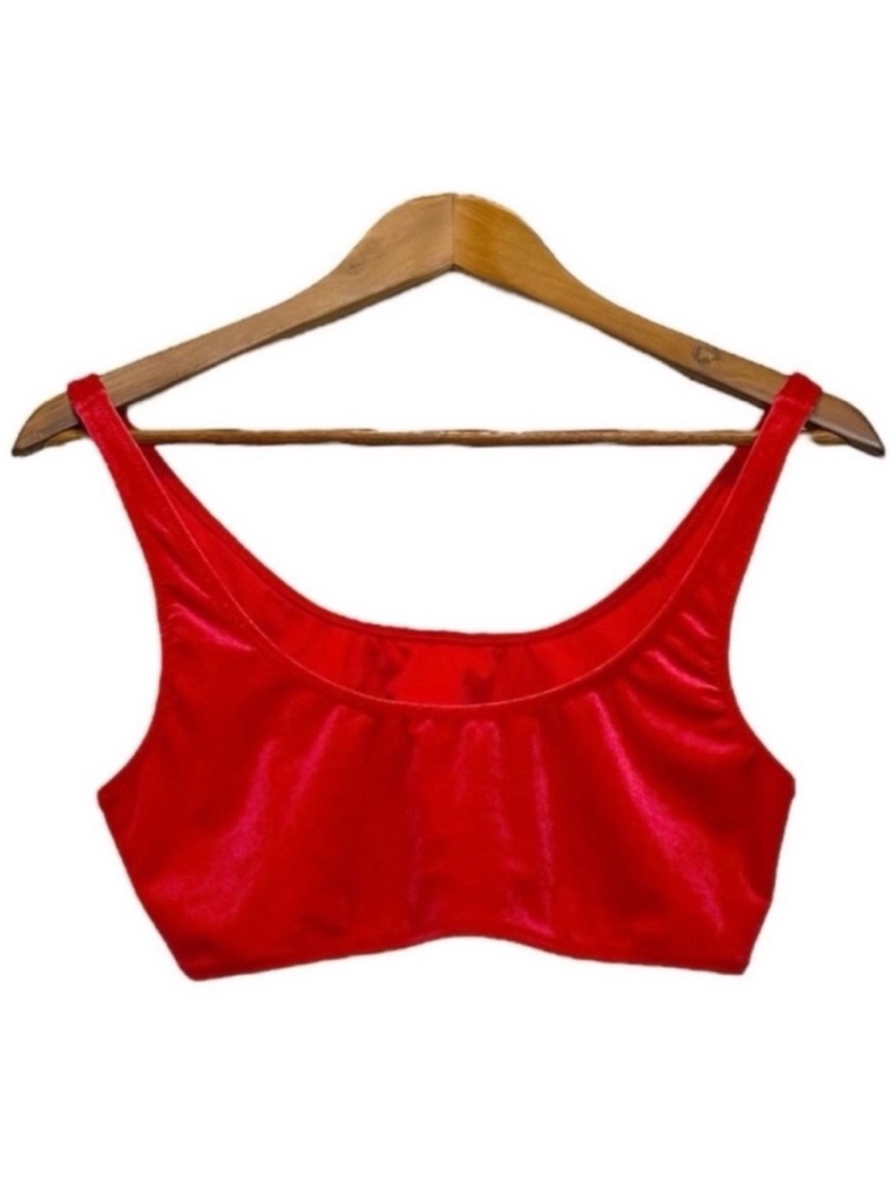 NEW Kendall & Kylie Velour Top Red Size Large Lingerie Bra